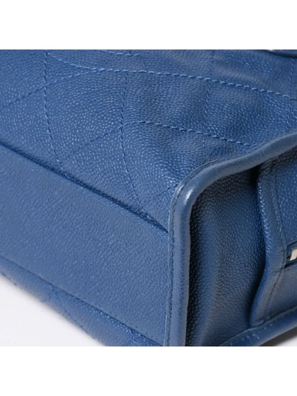 Chanel Deauville Line Chain Shoulder Bag CC Logo Caviar Leather Blue